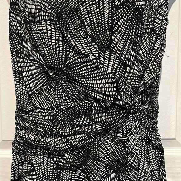 Evan-Picone Black/Cream Sleeveless Crew‎ Neck Dress Size 8 NWOT - Picture 4 of 13